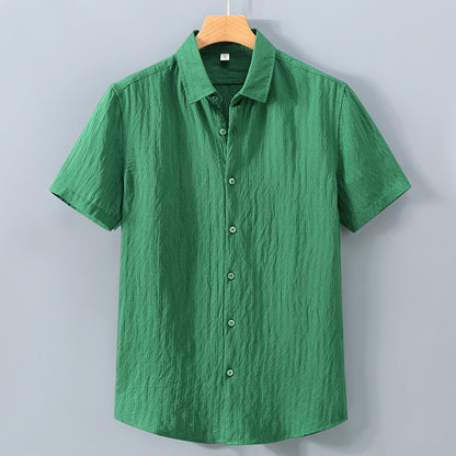 Herren Freizeithemd – Relaxed Fit – Atmungsaktive Mischung – Kurzarm – Strukturstoff