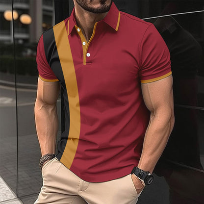 Herren Poloshirt – Slim Fit – Atmungsaktive Baumwollmischung – Kurzarm mit Kontrastdetails