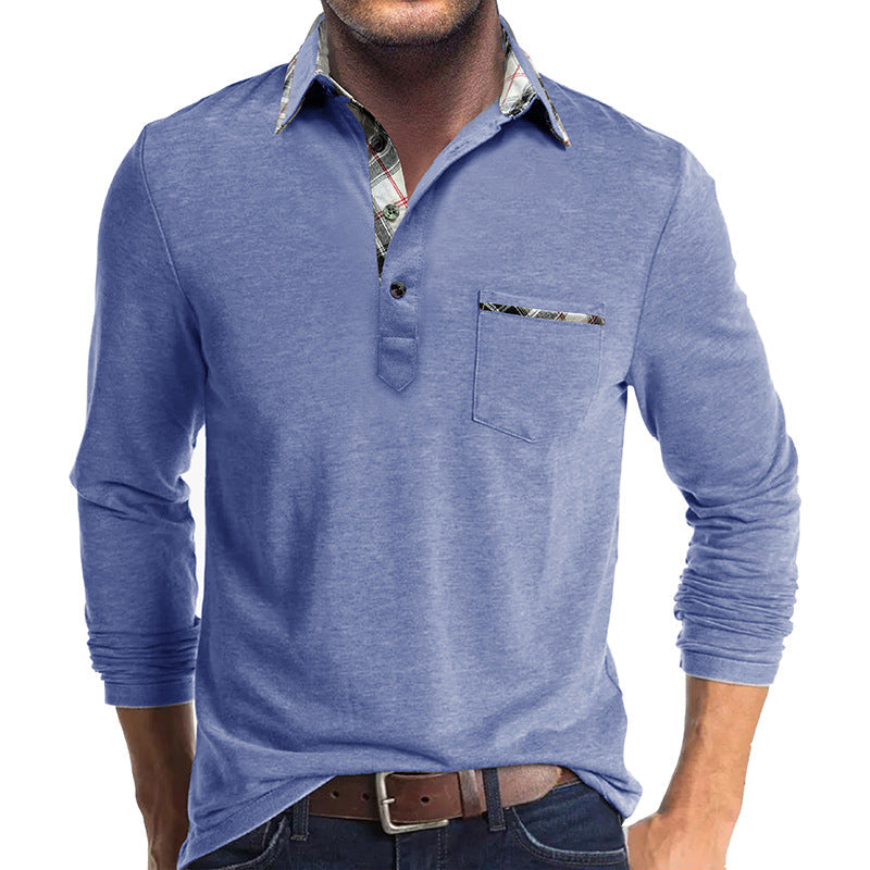 Herren Langarmhemd – Baumwolle – Regular Fit – Knopfleiste – Karodetails