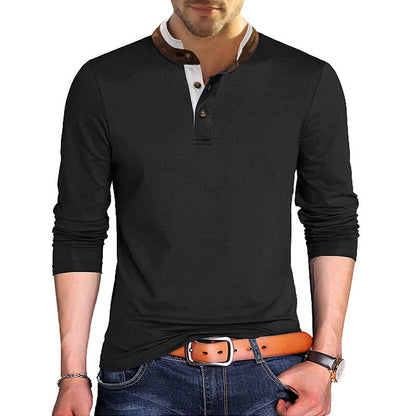 Herren Langarmhemd – Slim Fit – Baumwolle – Moderner Kragen – Knopfleiste