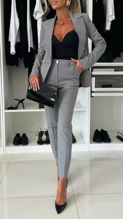 Damen Blazer – Slim Fit – Doppelreihig – Tailiertes Revers – Business Look