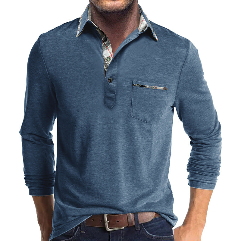Herren Langarmhemd – Baumwolle – Regular Fit – Knopfleiste – Karodetails