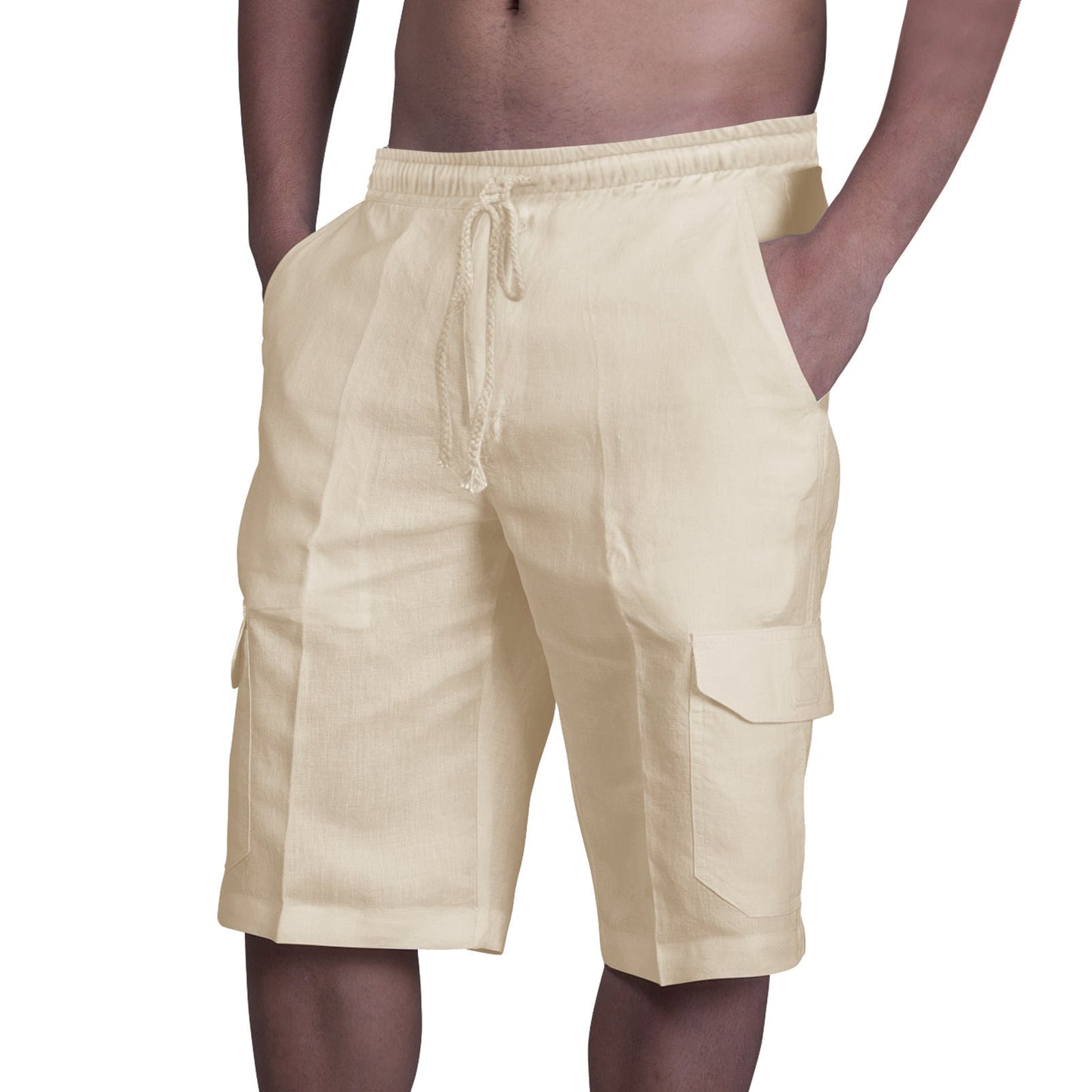 Herren Cargo Shorts – Relaxed Fit – Atmungsaktives Material – Kordelzug – Seitentaschen