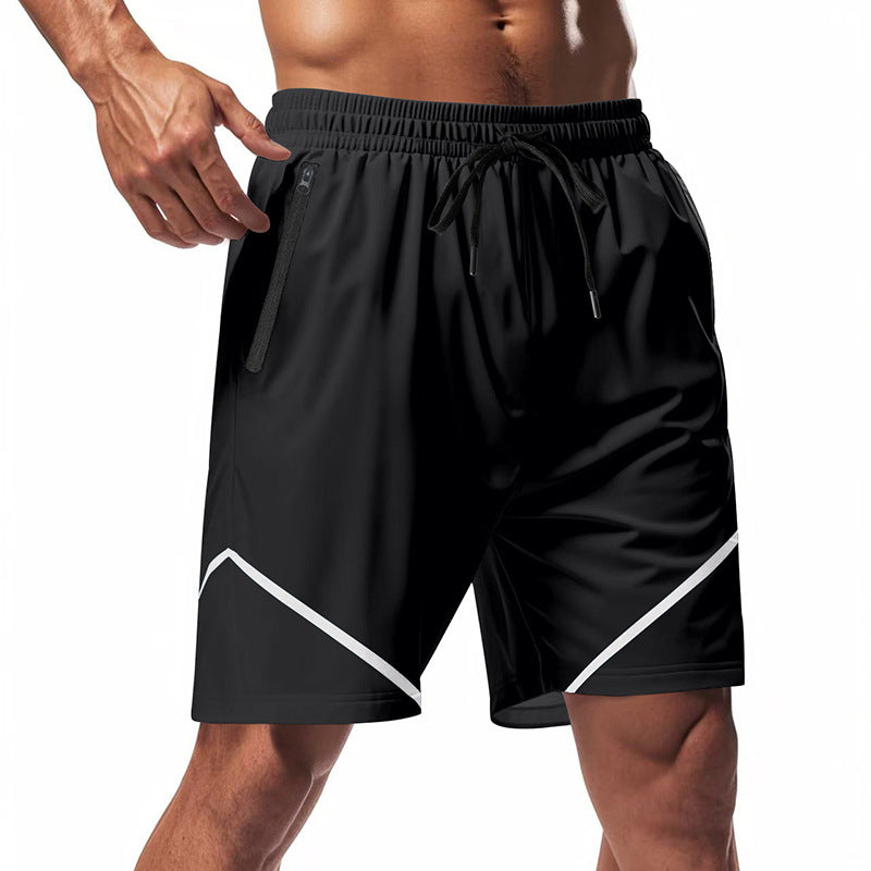 Herren Shorts – Atmungsaktive Mischung – Lockere Passform – Kniehoch – Reißverschlusstaschen