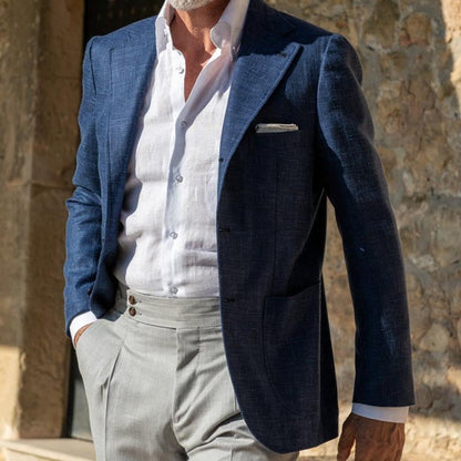 Herren Blazer – Slim Fit – Atmungsaktiver Stoff – Einreiher mit 2 Knöpfen
