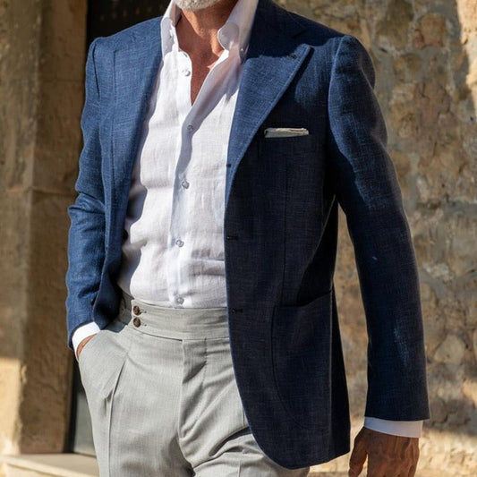 Herren Blazer – Slim Fit – Atmungsaktiver Stoff – Einreiher mit 2 Knöpfen