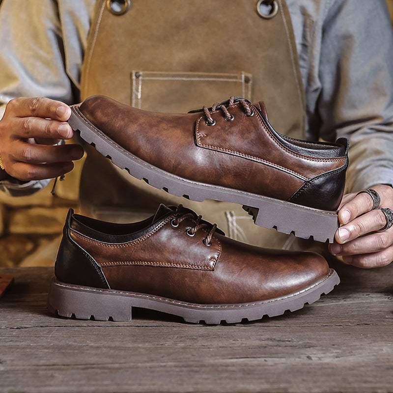 Herren Oxford-Schuhe – Elegantes Design – Krokoprägung – Schnürverschluss