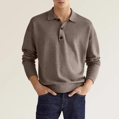 Herren Langarm Poloshirt – Klassischer Schnitt – Soft Knit – Atmungsaktiv – Komfortabel