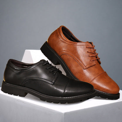 Herren Derby Schuhe – Glattes Obermaterial – Cap Toe – Gummisohle – Formeller Stil