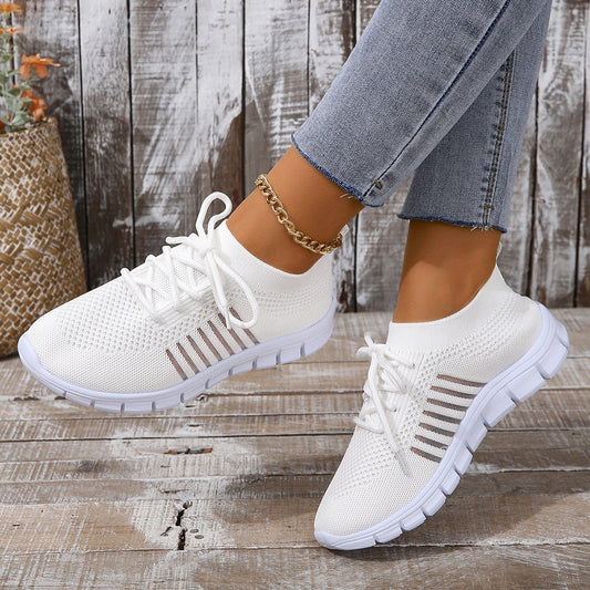 Damen Sneakers – Atmungsaktiv Leicht – Flexibler Halt – Bequeme Schnürung