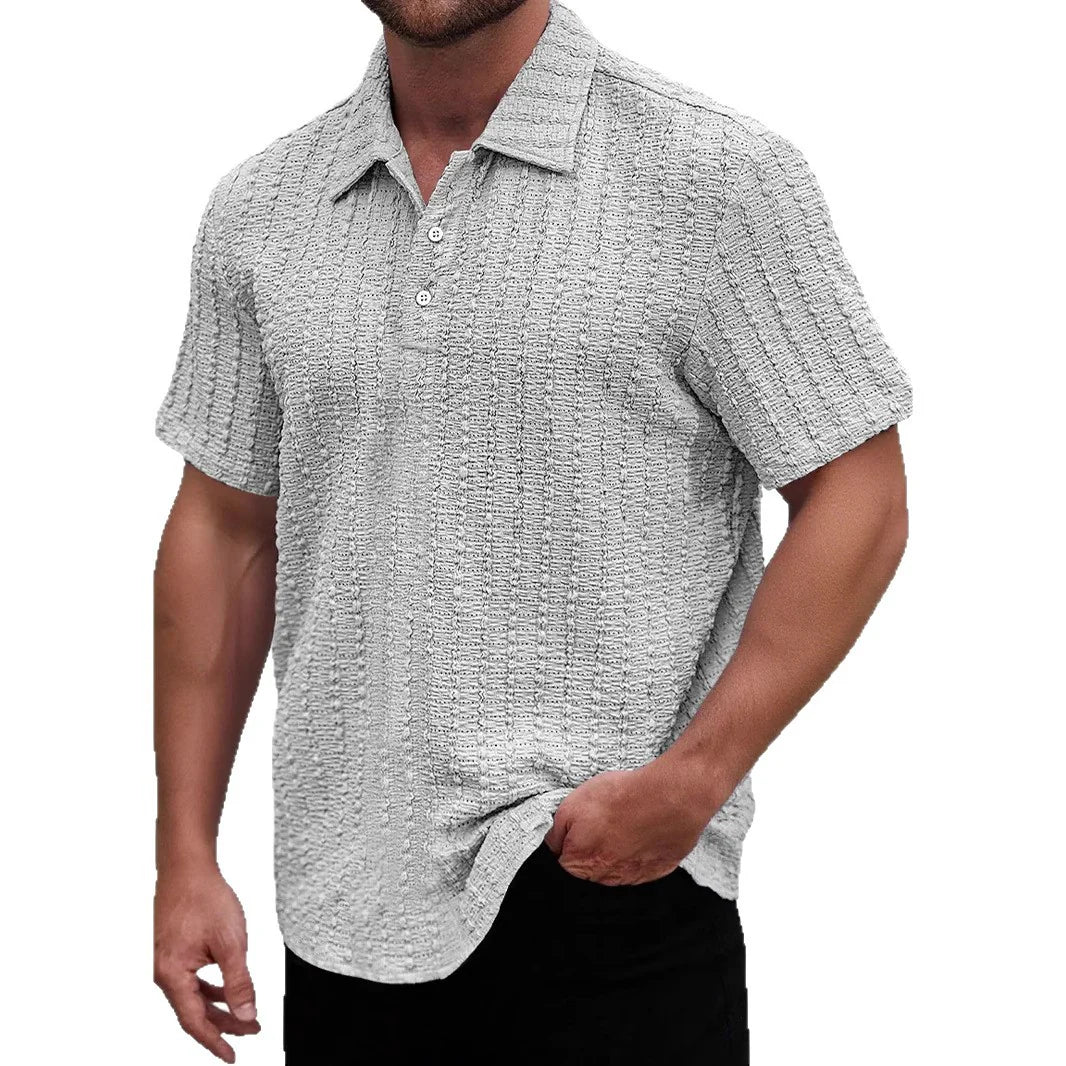 Herren Poloshirt – Regular Fit – Strukturstrick – Kurzarm Atmungsaktives Design