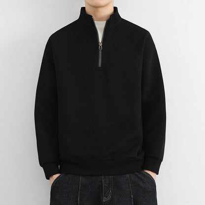 Herren Sweatshirt – Half-Zip – Relaxed Fit – Raglanärmel – Weiches Rippstrickdesign