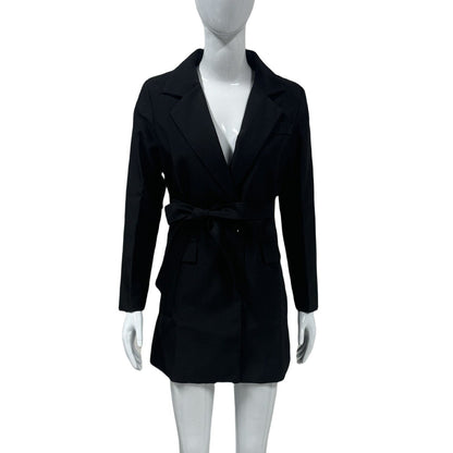 Damen Blazer – Slim Fit – Taillengürtel – V-Ausschnitt – Mittellang – Elegant