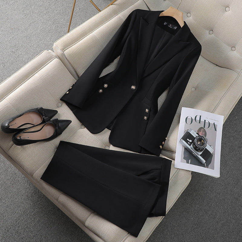 Damen Anzug Set – Taillierter Schnitt – Atmungsaktives Gewebe – Formelles Design