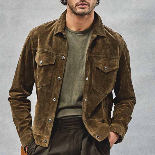 Herren Cordjacke – Taillierter Schnitt – Knopfleiste – Brusttaschen – Vintage Look