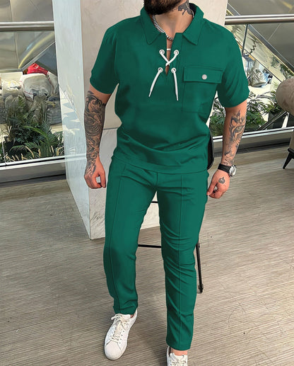 Herren Kurzanzug – Slim Fit – Atmungsaktives Material – Smart Casual Look