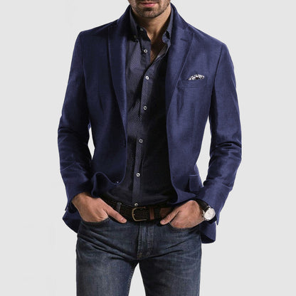 Herren Blazer – Slim Fit – Einreiher mit Revers – Eleganter Business Look