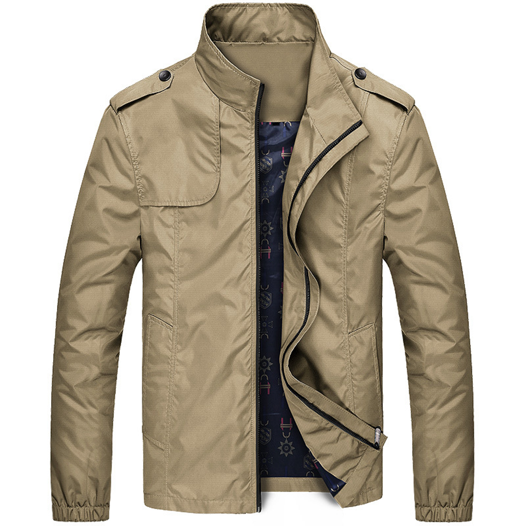 Herren Jacke – Regular Fit – Atmungsaktiv Winddicht – Hoher Kragen – Leichtgewicht