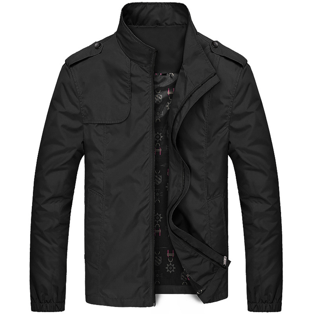 Herren Jacke – Regular Fit – Atmungsaktiv Winddicht – Hoher Kragen – Leichtgewicht