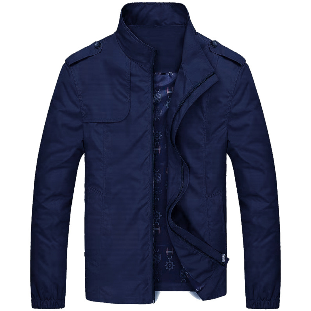 Herren Jacke – Regular Fit – Atmungsaktiv Winddicht – Hoher Kragen – Leichtgewicht