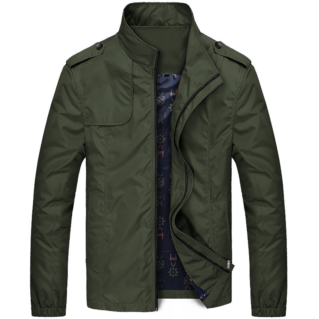 Herren Jacke – Regular Fit – Atmungsaktiv Winddicht – Hoher Kragen – Leichtgewicht