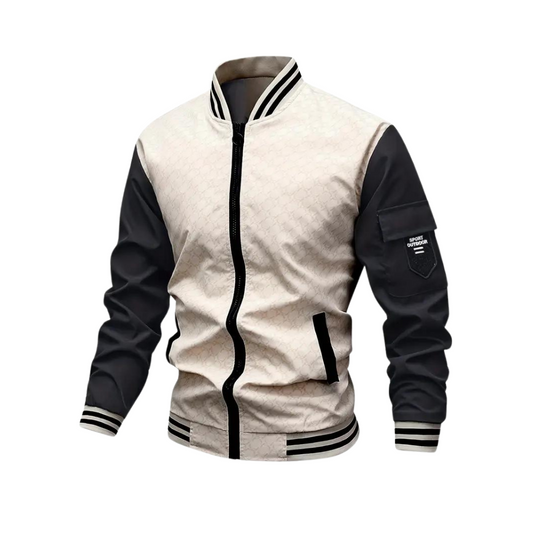 Herren Bomberjacke – Regular Fit – Zipper – Kontrastärmel – Rippbund – Casual Style