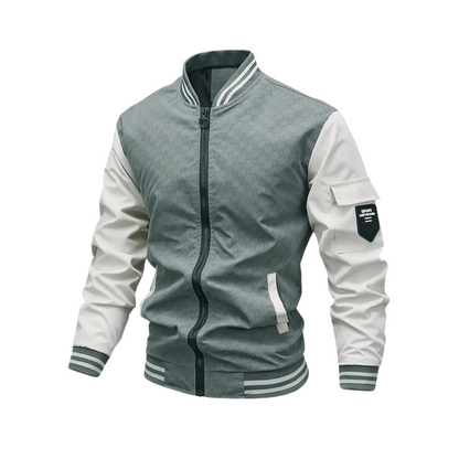 Herren Bomberjacke – Regular Fit – Zipper – Kontrastärmel – Rippbund – Casual Style