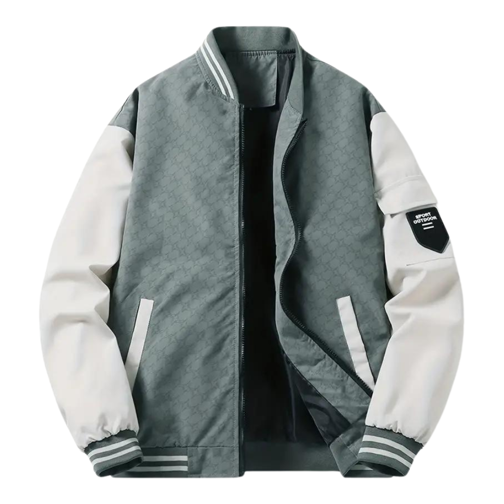 Herren Bomberjacke – Regular Fit – Zipper – Kontrastärmel – Rippbund – Casual Style
