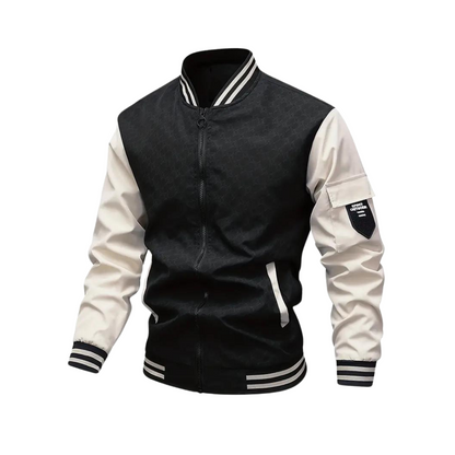 Herren Bomberjacke – Regular Fit – Zipper – Kontrastärmel – Rippbund – Casual Style