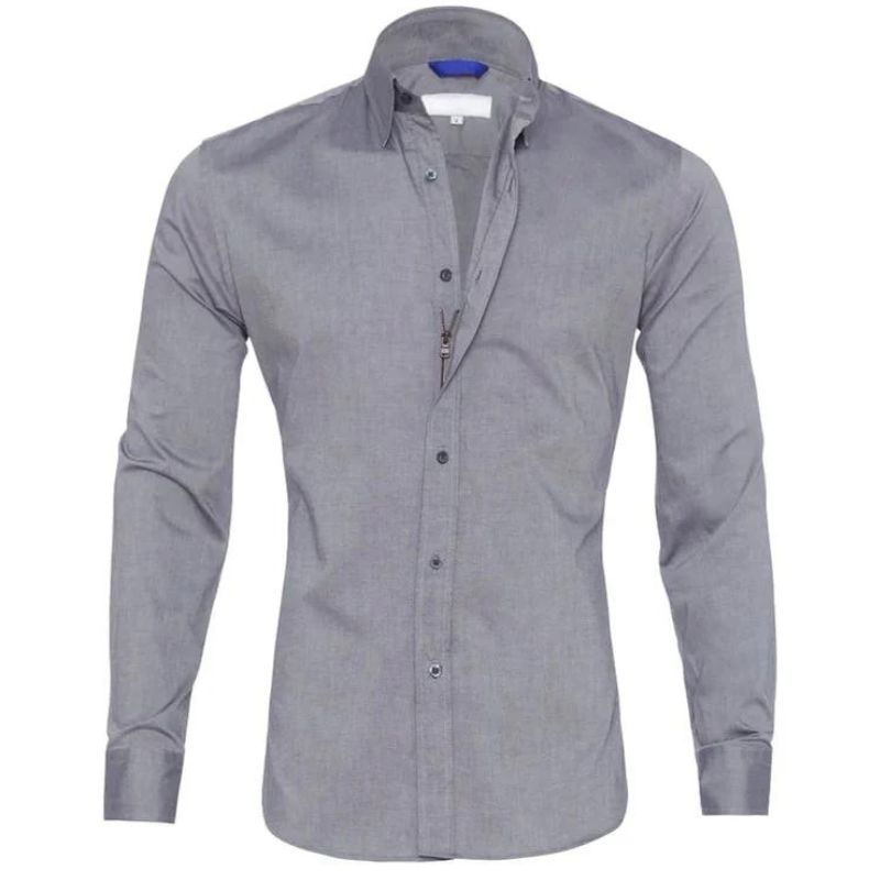 Herren Hemd – Slim Fit – Atmungsaktives Gewebe – Langarm – Knopfleiste