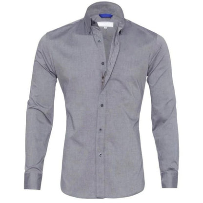 Herren Hemd – Slim Fit – Atmungsaktives Gewebe – Langarm – Knopfleiste