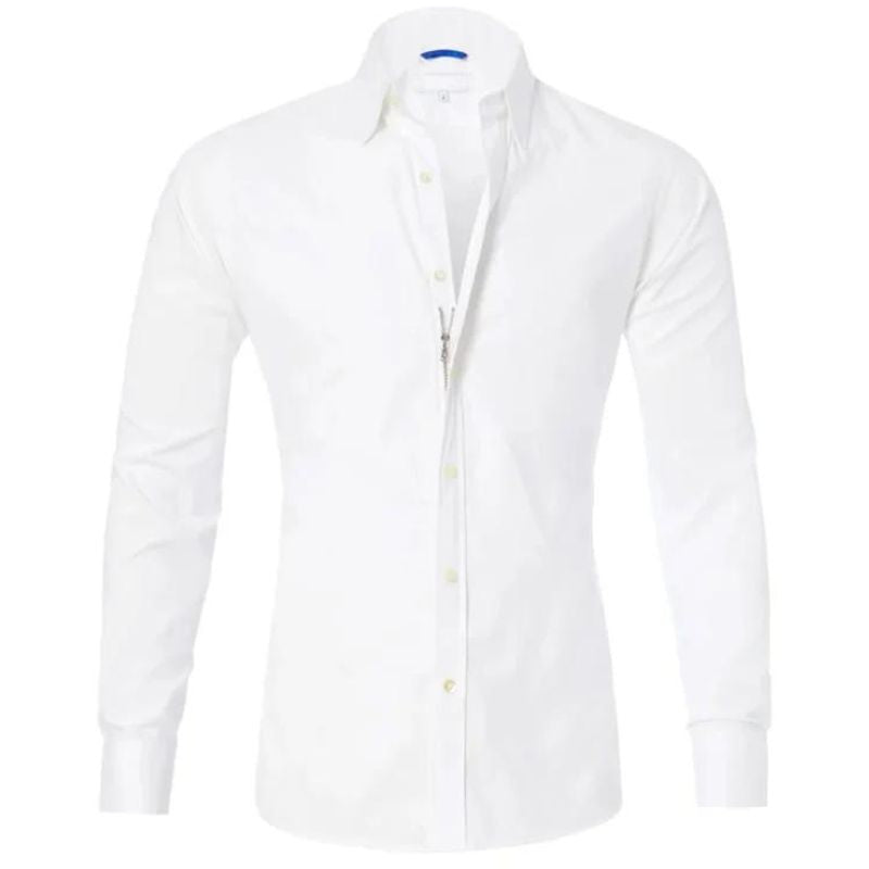 Herren Hemd – Slim Fit – Atmungsaktives Gewebe – Langarm – Knopfleiste