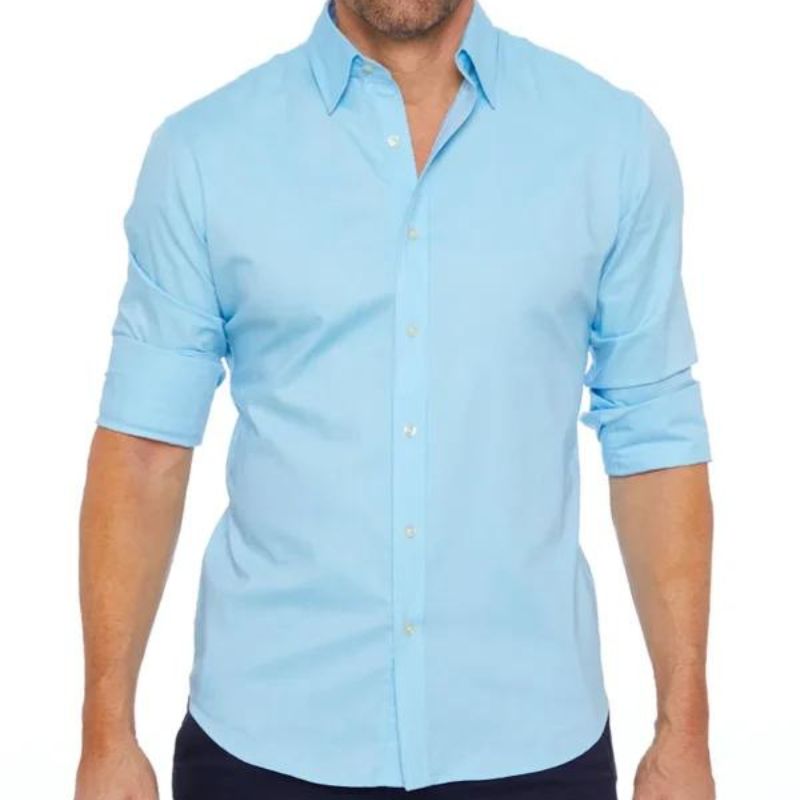 Herren Hemd – Slim Fit – Atmungsaktives Gewebe – Langarm – Knopfleiste