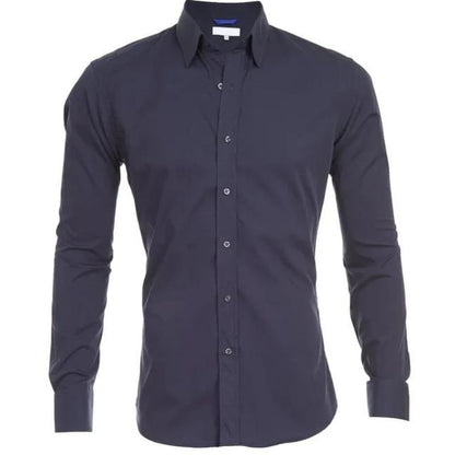 Herren Hemd – Slim Fit – Atmungsaktives Gewebe – Langarm – Knopfleiste