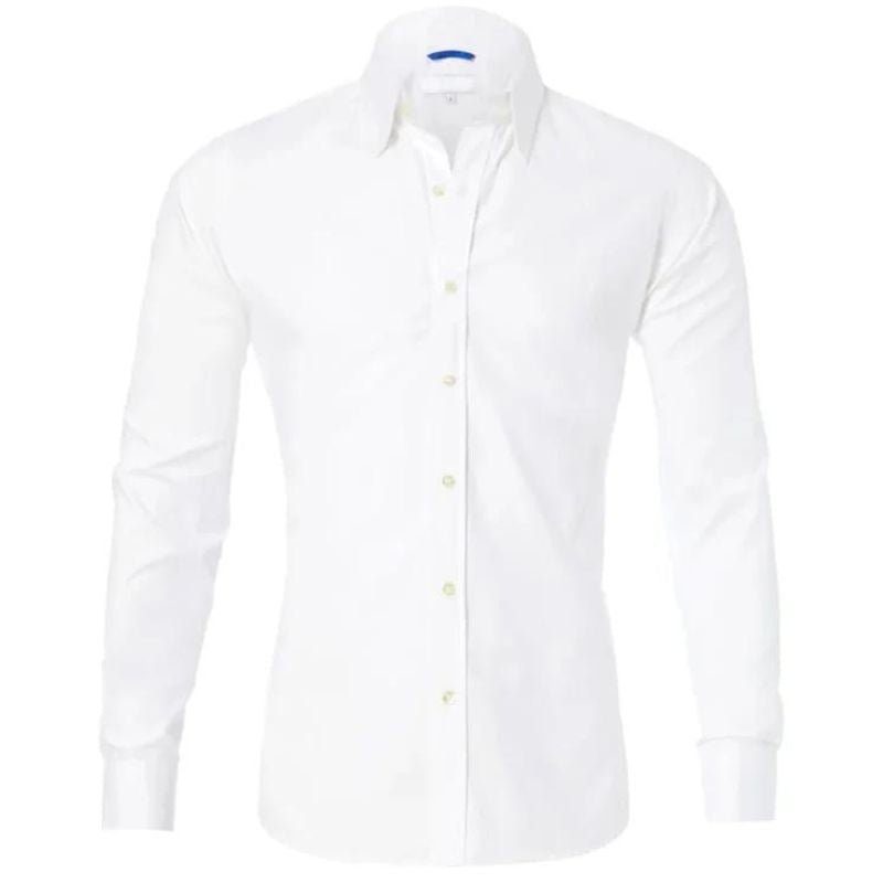 Herren Hemd – Slim Fit – Atmungsaktives Gewebe – Langarm – Knopfleiste