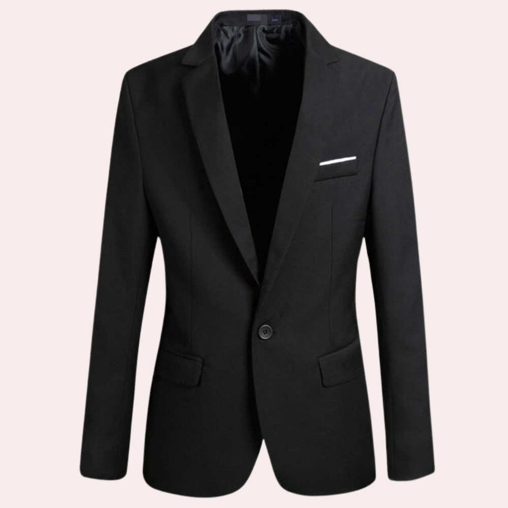 Herren Blazer – Tailored Fit – Atmungsaktives Gewebe – Ein Knopf – Klassisches Revers