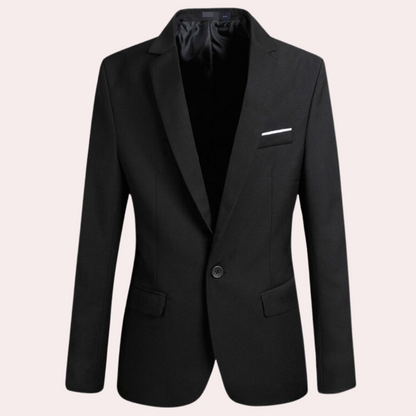 Herren Blazer – Tailored Fit – Atmungsaktives Gewebe – Ein Knopf – Klassisches Revers