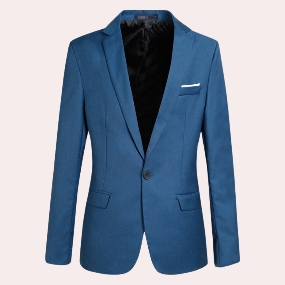 Herren Blazer – Tailored Fit – Atmungsaktives Gewebe – Ein Knopf – Klassisches Revers