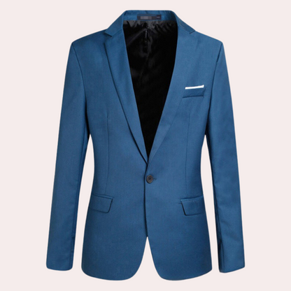 Herren Blazer – Tailored Fit – Atmungsaktives Gewebe – Ein Knopf – Klassisches Revers