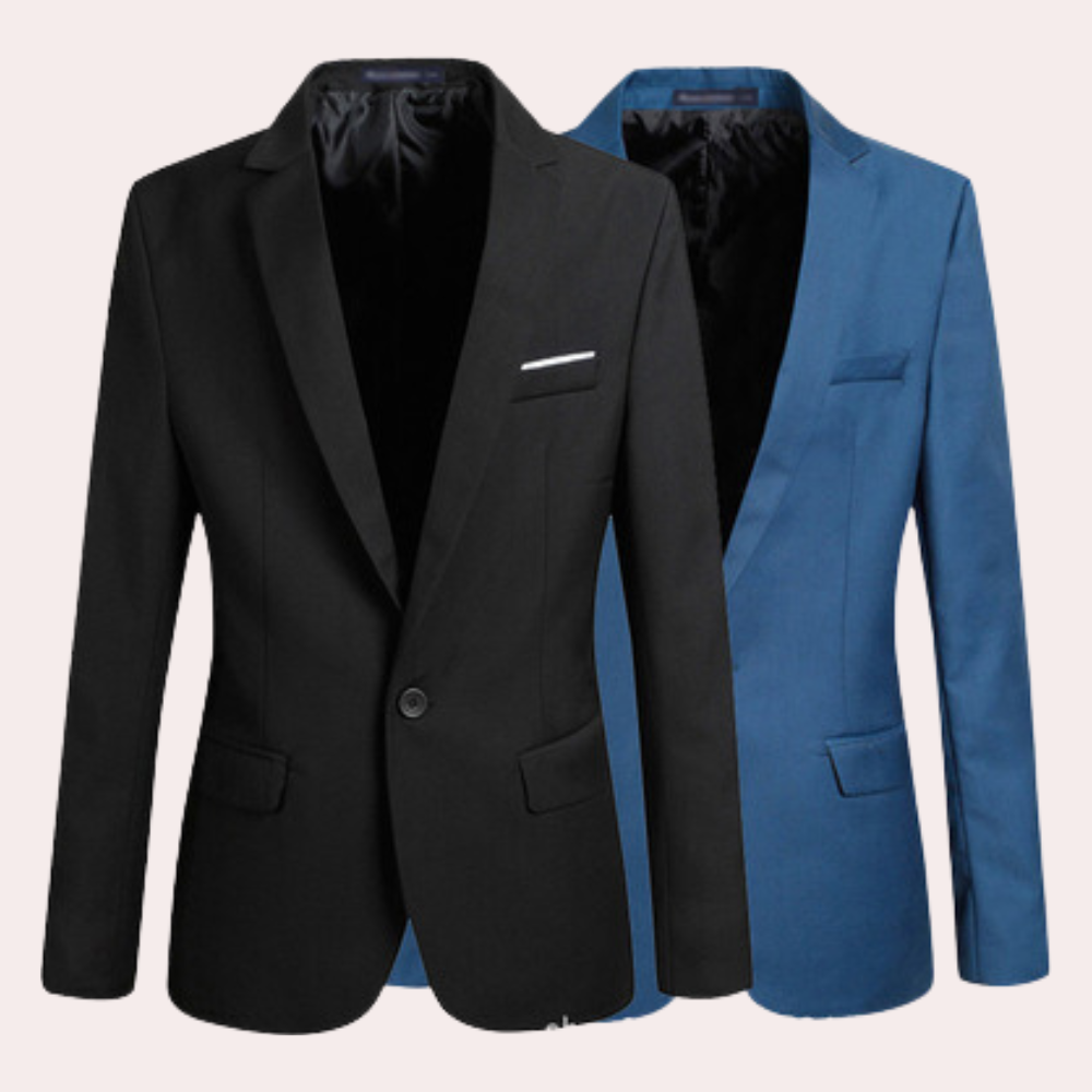 Herren Blazer – Tailored Fit – Atmungsaktives Gewebe – Ein Knopf – Klassisches Revers