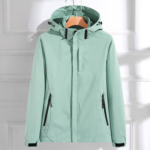 Damen Regenjacke – Wasserabweisend – Mit Kapuze – Hüftlanger Schnitt – Atmungsaktiv