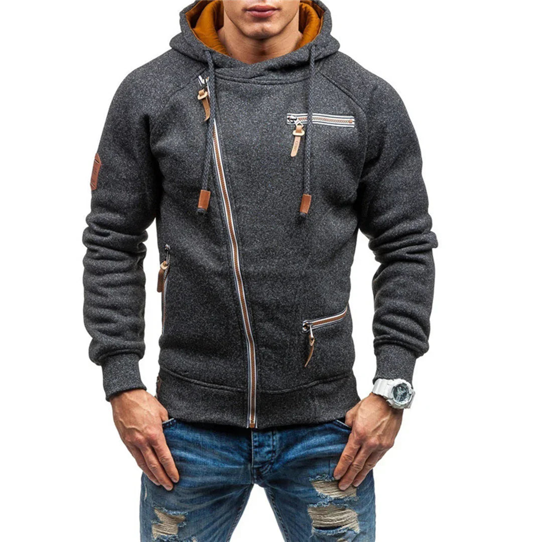 Herren Hoodie – Regular Fit – Soft Fleece – Full Zip – Zipper Taschen – Freizeitlook