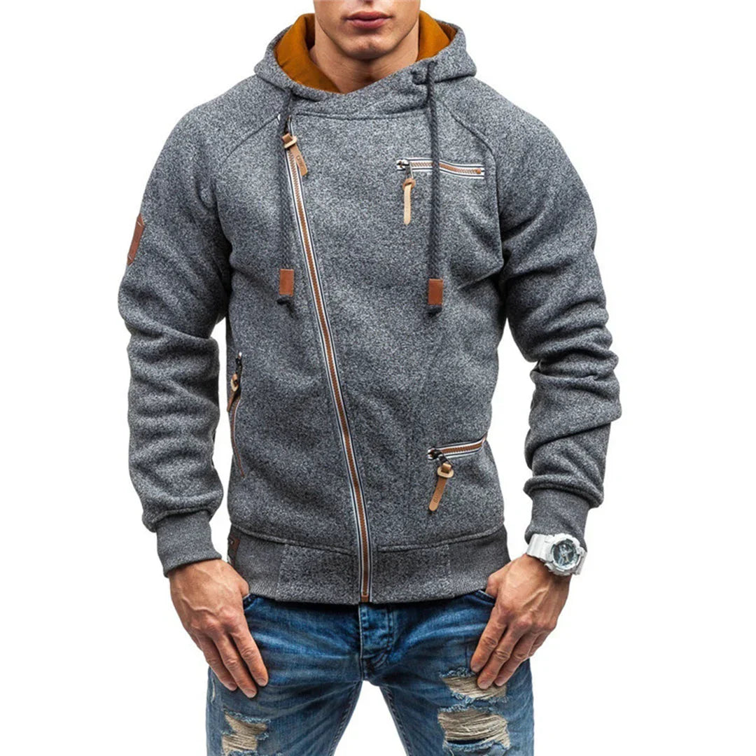 Herren Hoodie – Regular Fit – Soft Fleece – Full Zip – Zipper Taschen – Freizeitlook
