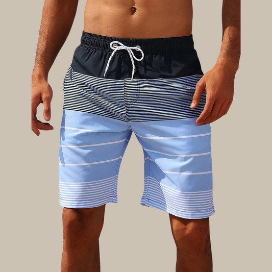 Herren Badeshorts – Schnelltrocknend – Stretchgewebe – Elastischer Bund – Kniehöhe