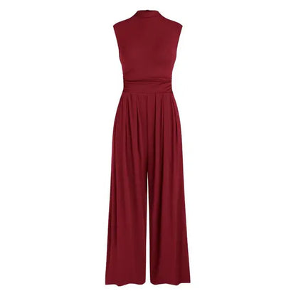 Damen Jumpsuit – Ärmellos – Eleganter Schnitt – Fließender Stoff – Formbetont