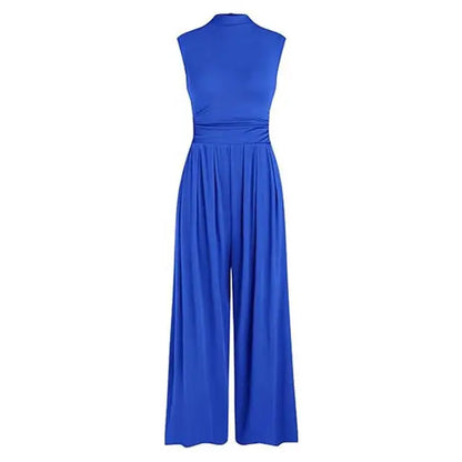 Damen Jumpsuit – Ärmellos – Eleganter Schnitt – Fließender Stoff – Formbetont