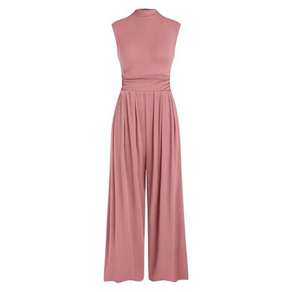Damen Jumpsuit – Ärmellos – Eleganter Schnitt – Fließender Stoff – Formbetont
