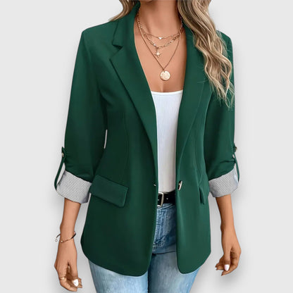 Damen Blazer – Taillierter Schnitt – Atmungsaktives Mischgewebe – Einreiher Design