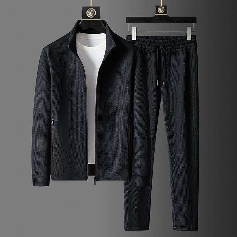 Herren Trainingsanzug – Slim Fit – Atmungsaktives Set mit Reißjacke und Kordelhose