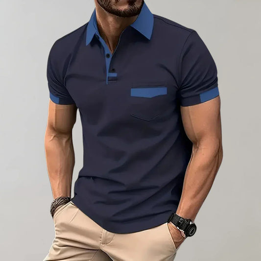 Herren Poloshirt – Slim Fit – Soft Knit – Brusttasche – Kurzarm Casual Look